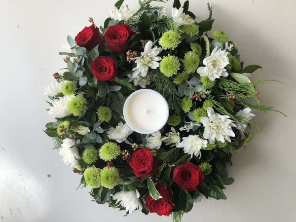 Christmas Wreath & Candle